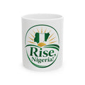 Rise, Nigeria! Ceramic Mug — Patriotic Nigerian Flag Sunrise Coffee Cup (11oz & 15oz)