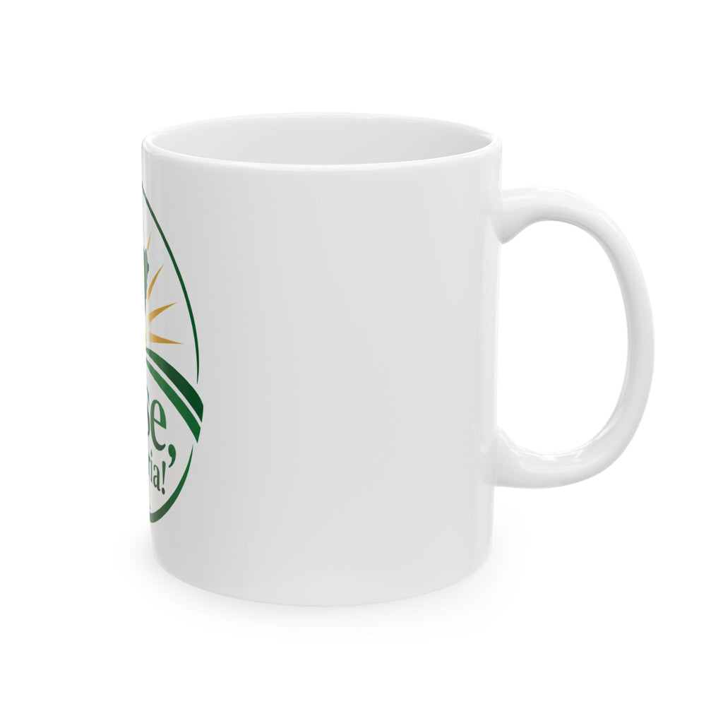 Rise, Nigeria! Ceramic Mug — Patriotic Nigerian Flag Sunrise Coffee Cup (11oz & 15oz)