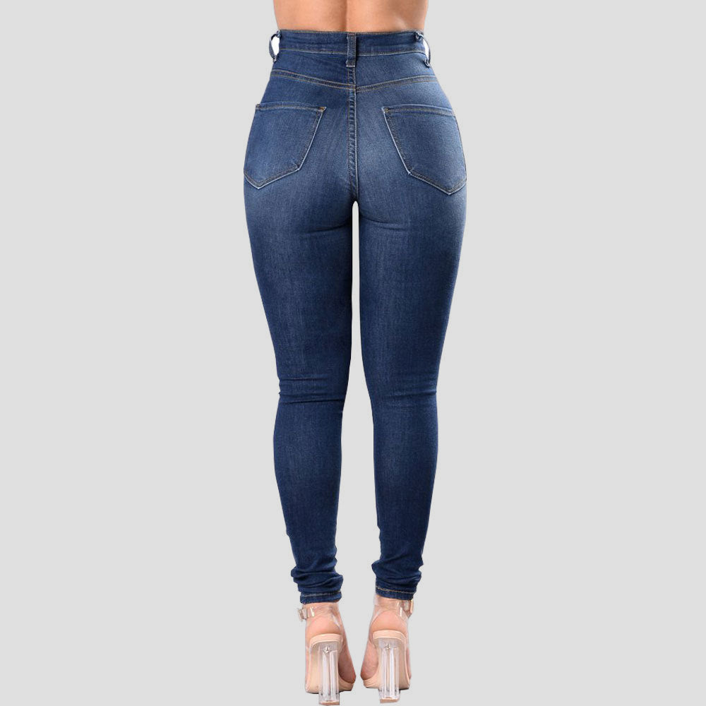 European and American Wish Aliexpress Amazon Ebay Ripped Denim Pencil Pants Women's Export Export Pants Special Promotion