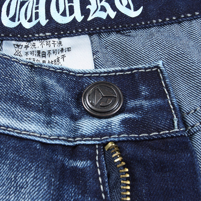 Summer New plus size Jeans Plus Fat Loose Cropped Pants Men's Multi-Pocket plus size Street Dance Shorts
