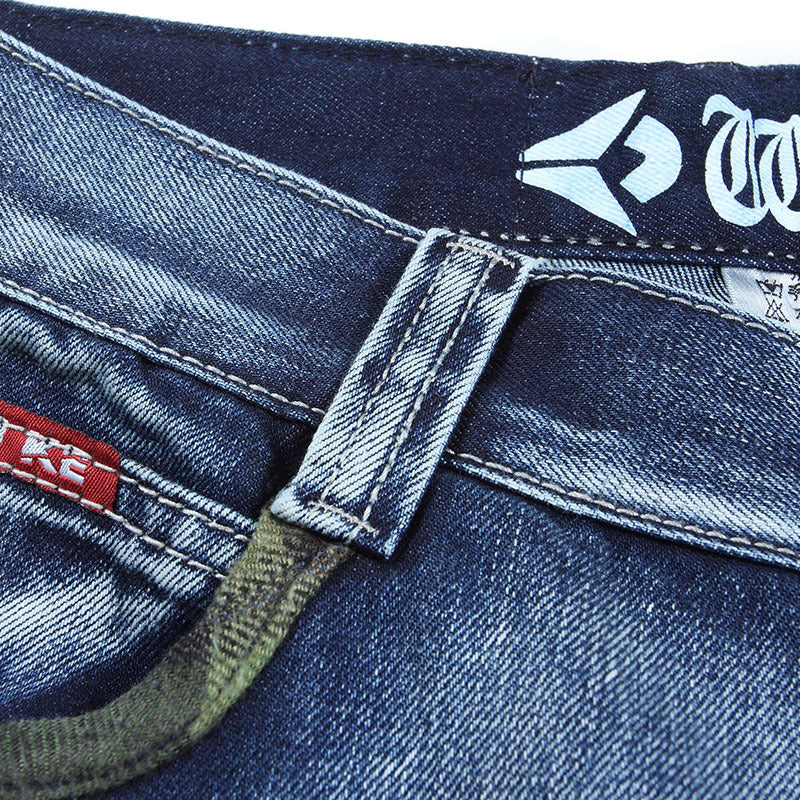 Summer New plus size Jeans Plus Fat Loose Cropped Pants Men's Multi-Pocket plus size Street Dance Shorts