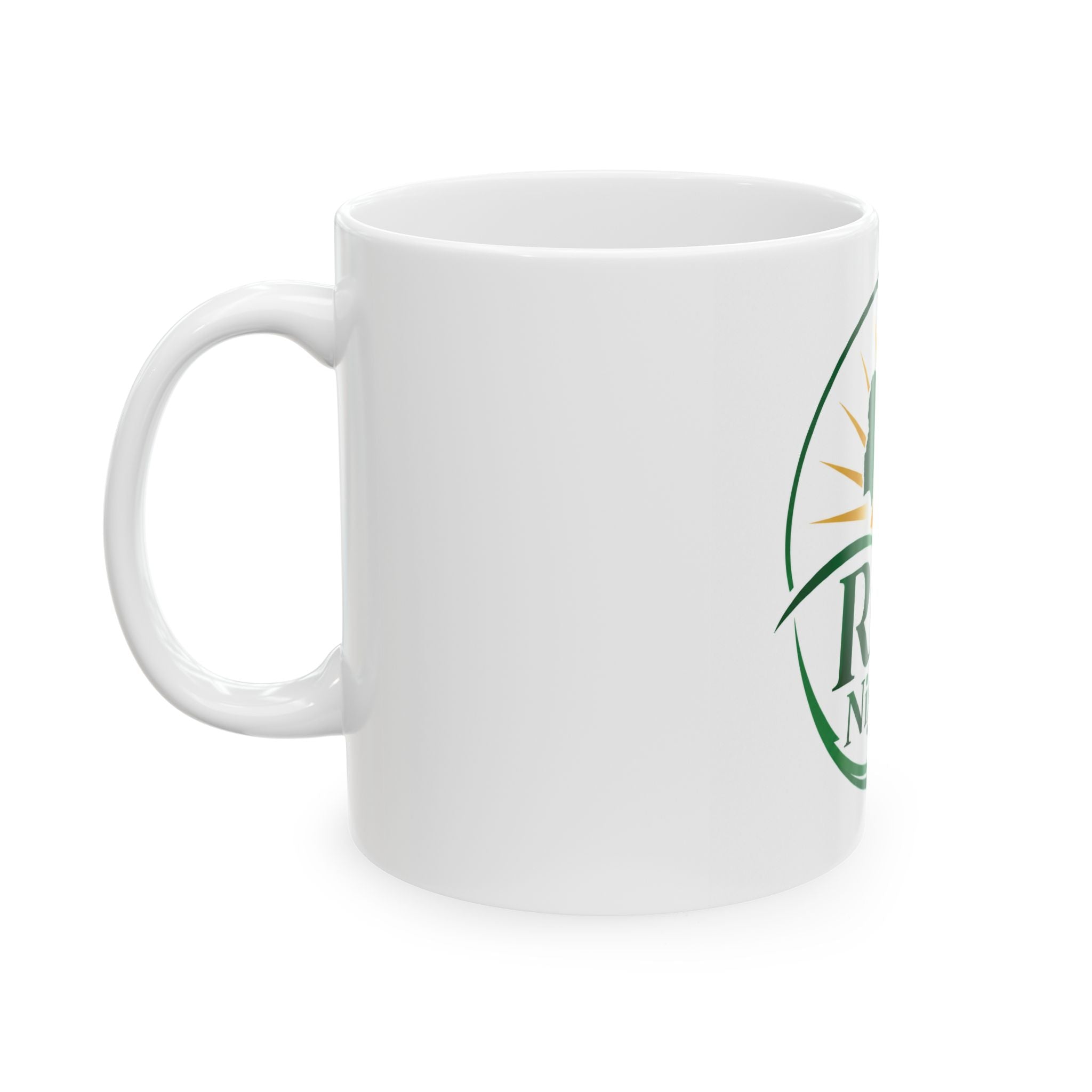 Rise, Nigeria! Ceramic Mug — Patriotic Nigerian Flag Sunrise Coffee Cup (11oz & 15oz)