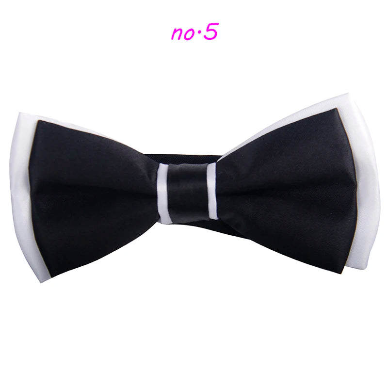 Bow Tie Black & White Contrasting Color Bowtie Mens Bowtie 2016 Fashion Double Layer Bow Ties