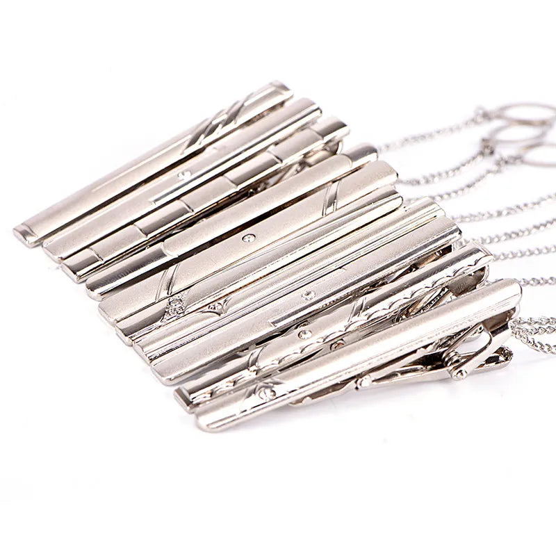 Brand New Metal Tie Clip For Men Wedding Necktie Tie Clasp Clip Gentleman Ties Bar Crystal Tie Pin For Men's Accessories Jewelry