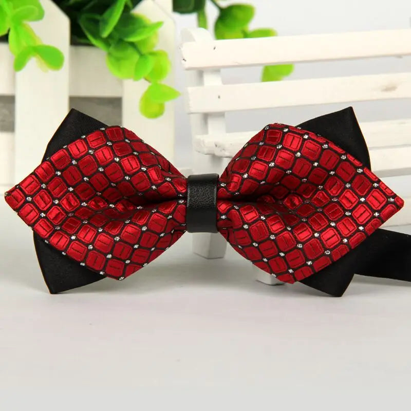 mens bow tie man luxury silver arrow red pointed black and gold fashion butterfly party wedding bow ties for men's boys bowtie