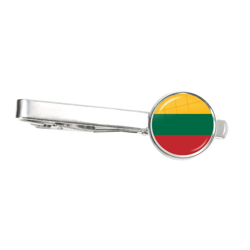 30 Countries National Flag Tie Clips Men Fashion Metal Necktie USA Flag Clip Pins Button Wedding Suit Accessories Wholesale
