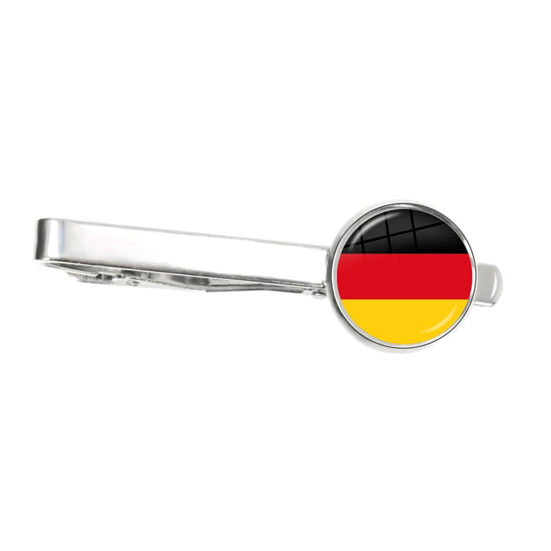 30 Countries National Flag Tie Clips Men Fashion Metal Necktie USA Flag Clip Pins Button Wedding Suit Accessories Wholesale