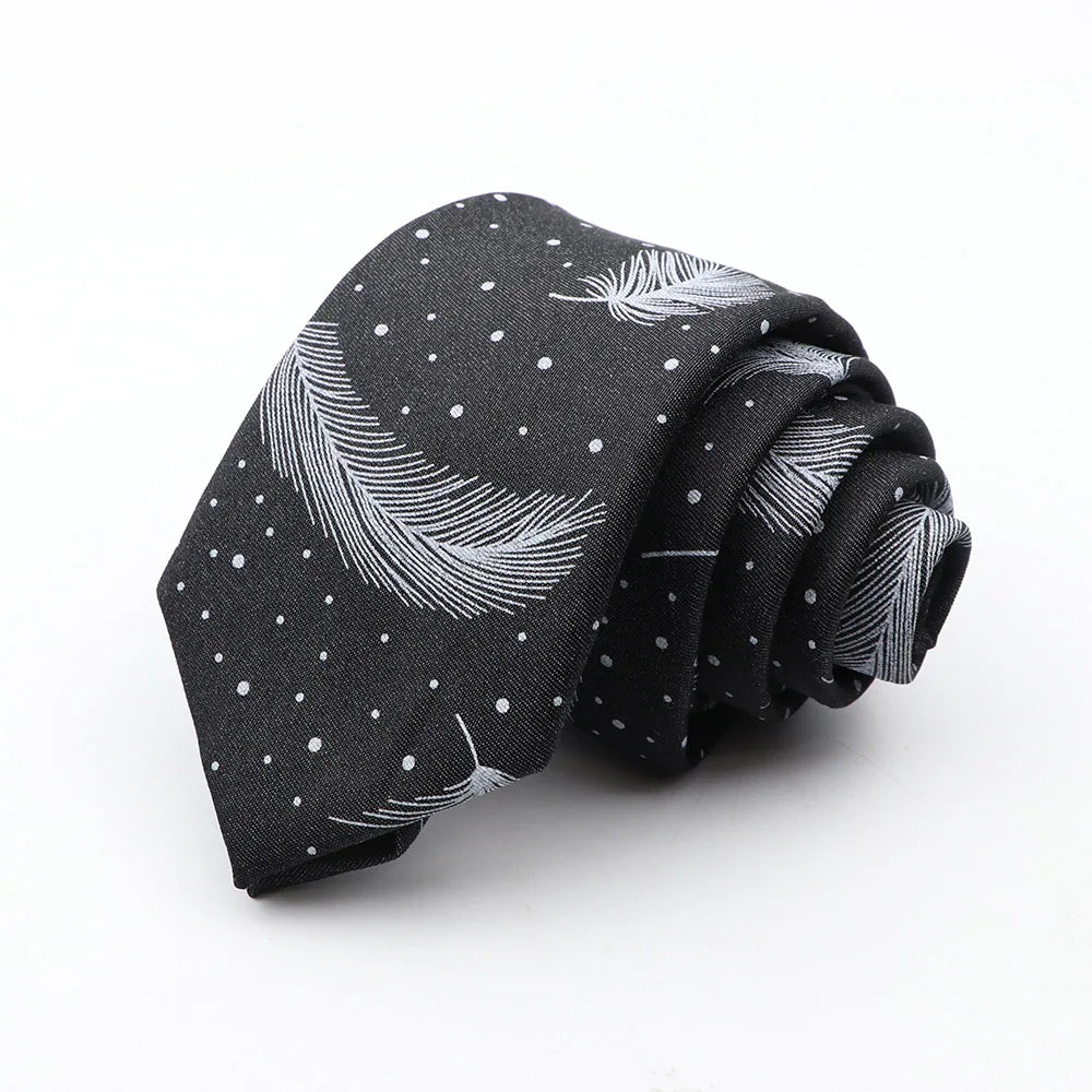 New Ties For Men Skinny Denim Blue Floral Leaf Print Neck Tie For Wedding Business Casual Neckties Suits Slim Neck Ties Gravatas