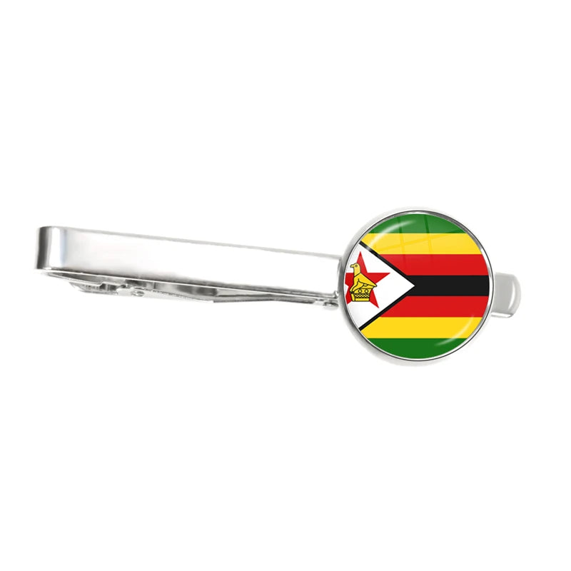 30 Countries National Flag Tie Clips Men Fashion Metal Necktie USA Flag Clip Pins Button Wedding Suit Accessories Wholesale