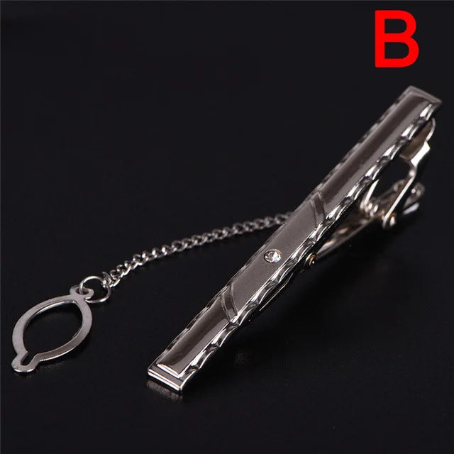 Brand New Metal Tie Clip For Men Wedding Necktie Tie Clasp Clip Gentleman Ties Bar Crystal Tie Pin For Men's Accessories Jewelry