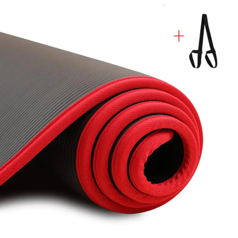 10MM Extra Thick Yoga Mats Non-slip NRB Exercise Mat with Bandages Tasteless Pilates Gym Workout Fitness Mats 183cmx61cm