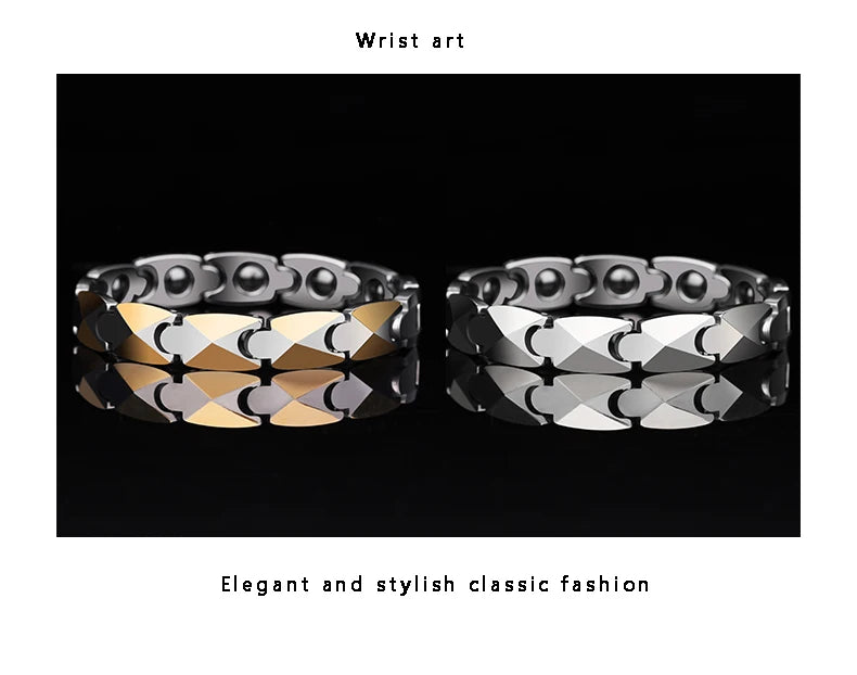 Men Fashion Bracelets High Polished Tungsten Male Jewelry Personalized with Healing Magnet Customized