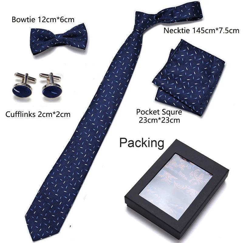 Tie For Men Formal Dress Tuxedo NeckTie Handkerchief Bow Tie Set PlaisyParty Groom Wedding Butterfly Bowtie In Box