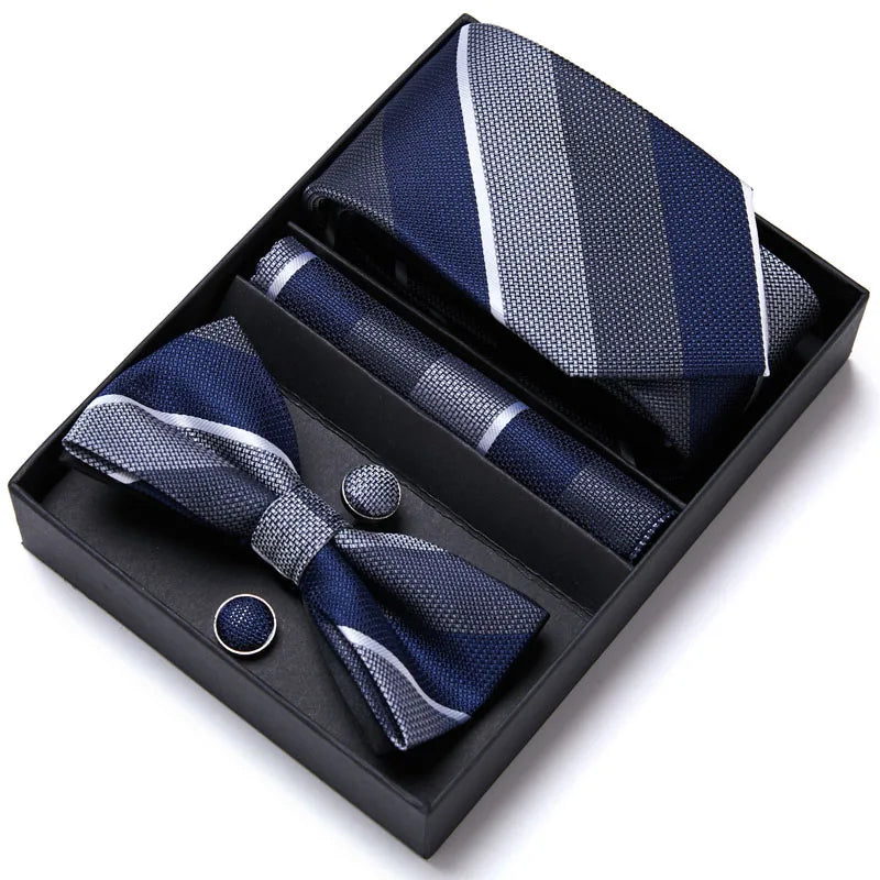 Tie For Men Formal Dress Tuxedo NeckTie Handkerchief Bow Tie Set PlaisyParty Groom Wedding Butterfly Bowtie In Box
