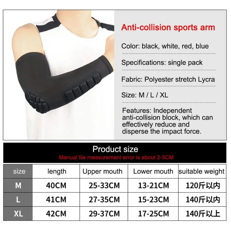 1 PCS Basketball Elbow Pads Arm Sleeve Compression Crashproof Honeycomb Elbow Support Sport Crashproof Armband Brace Protector