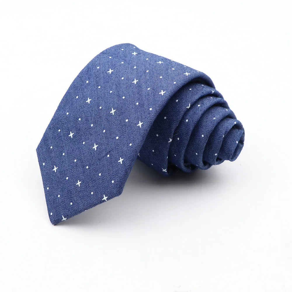 New Ties For Men Skinny Denim Blue Floral Leaf Print Neck Tie For Wedding Business Casual Neckties Suits Slim Neck Ties Gravatas