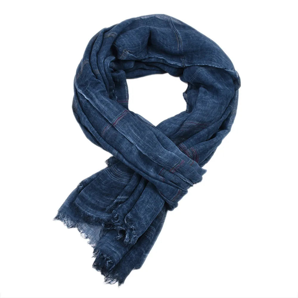 European and American Cotton Linen Winter Men Scarf Fashion Striped Men's Scarves Tassel Long Shawl Bufanda Male Accessories