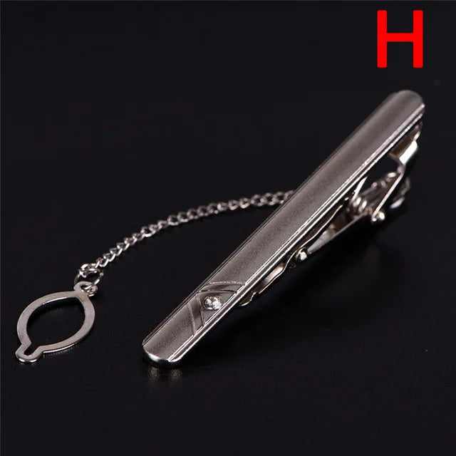 Brand New Metal Tie Clip For Men Wedding Necktie Tie Clasp Clip Gentleman Ties Bar Crystal Tie Pin For Men's Accessories Jewelry