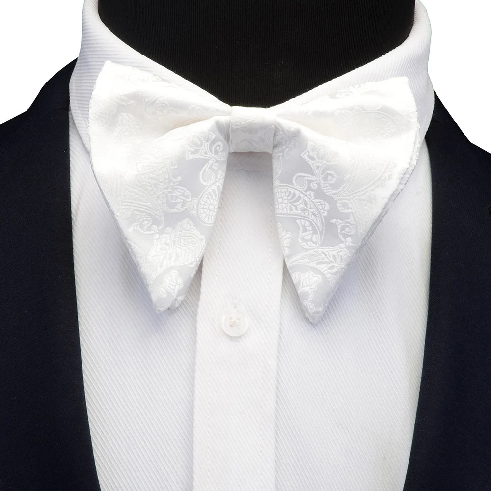 Ricnais Fashion Silk Pasley Floral Big Bowtie Yellow Red Jacquard Bow Tie For Men Business Wedding Party Ties Gigt Accessories