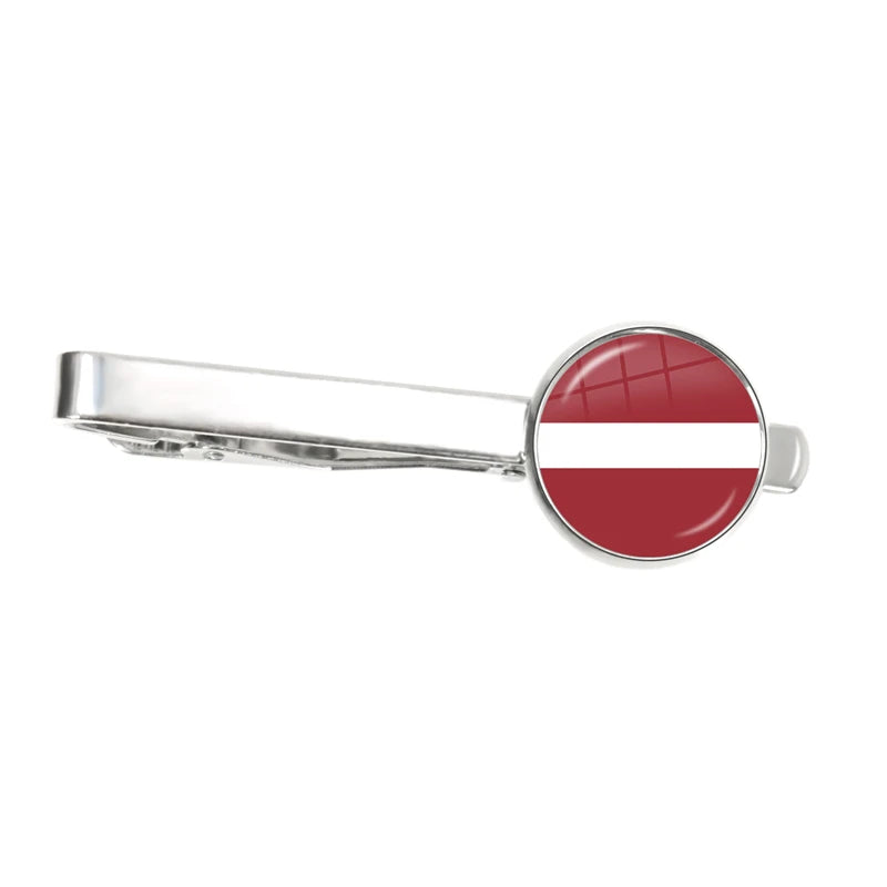 30 Countries National Flag Tie Clips Men Fashion Metal Necktie USA Flag Clip Pins Button Wedding Suit Accessories Wholesale