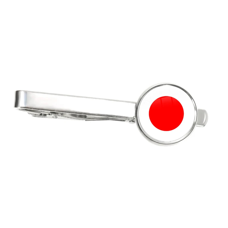 30 Countries National Flag Tie Clips Men Fashion Metal Necktie USA Flag Clip Pins Button Wedding Suit Accessories Wholesale