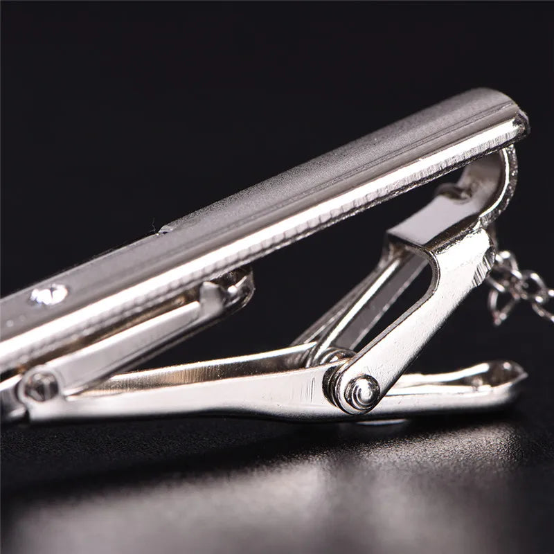 Brand New Metal Tie Clip For Men Wedding Necktie Tie Clasp Clip Gentleman Ties Bar Crystal Tie Pin For Men's Accessories Jewelry