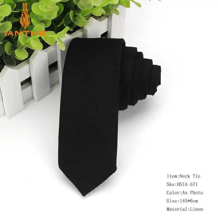 Fashion Mens Neck Tie Linen Skinny Tie for Men Wedding Party Print Neckties Casual Men Retro Neckwear Star Female Cartoon Ties