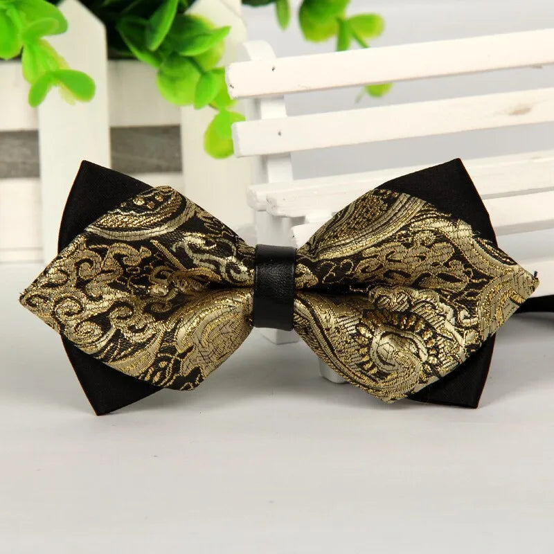 mens bow tie man luxury silver arrow red pointed black and gold fashion butterfly party wedding bow ties for men's boys bowtie