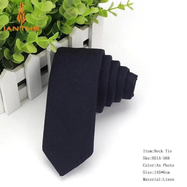 Fashion Mens Neck Tie Linen Skinny Tie for Men Wedding Party Print Neckties Casual Men Retro Neckwear Star Female Cartoon Ties