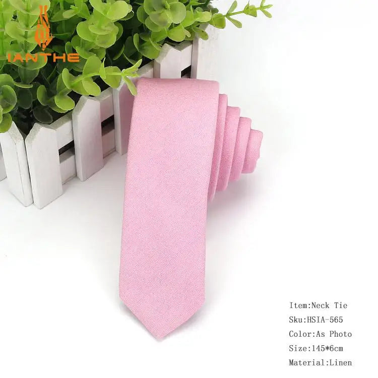 Fashion Mens Neck Tie Linen Skinny Tie for Men Wedding Party Print Neckties Casual Men Retro Neckwear Star Female Cartoon Ties