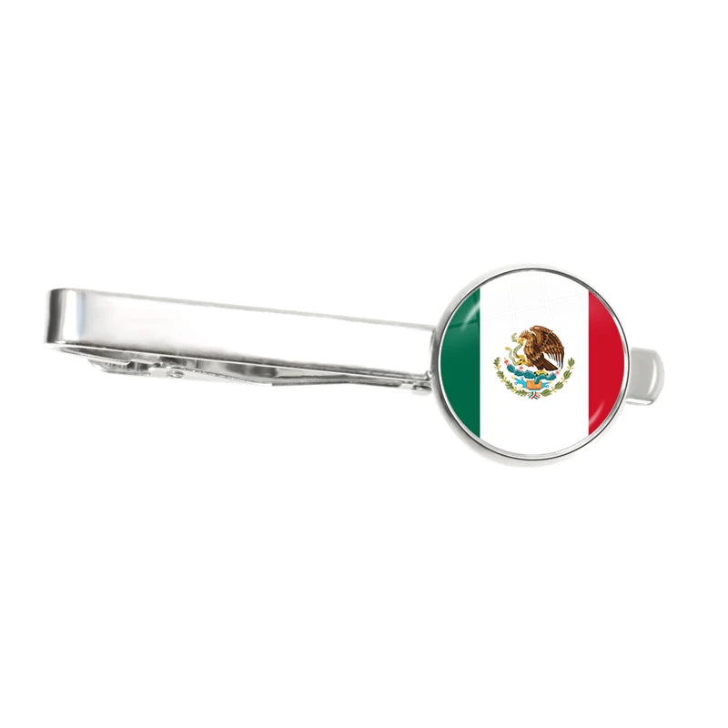 30 Countries National Flag Tie Clips Men Fashion Metal Necktie USA Flag Clip Pins Button Wedding Suit Accessories Wholesale