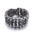 Bracelets For Men's Boy's Fashion Chain Jewelry, 316L Stainless Steel Rock Punk Motorbiker cross flower Bracelet and Bangle
