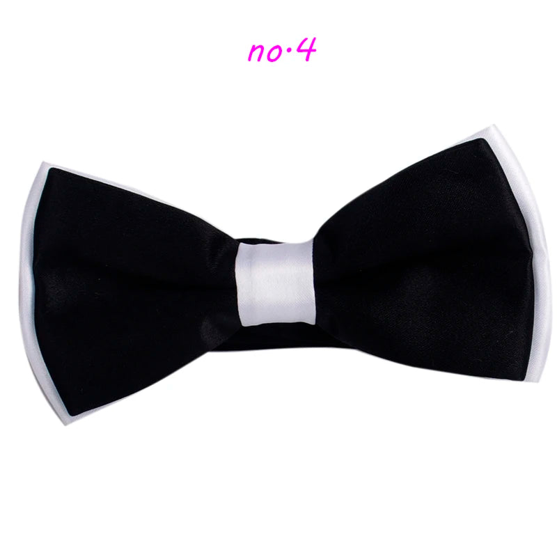 Bow Tie Black & White Contrasting Color Bowtie Mens Bowtie 2016 Fashion Double Layer Bow Ties