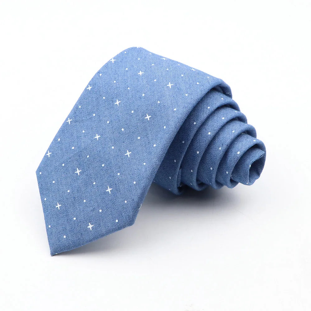New Ties For Men Skinny Denim Blue Floral Leaf Print Neck Tie For Wedding Business Casual Neckties Suits Slim Neck Ties Gravatas