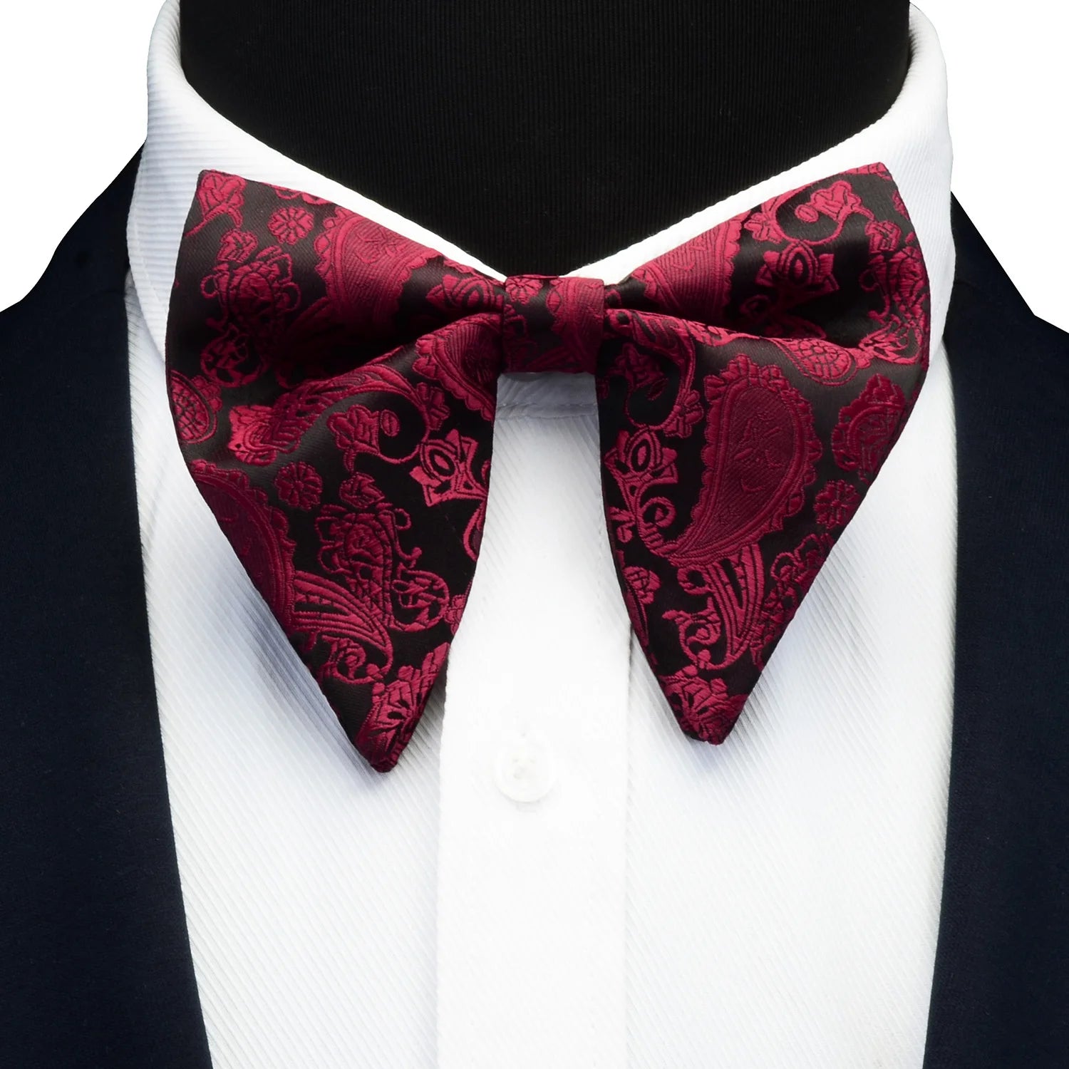 Ricnais Fashion Silk Pasley Floral Big Bowtie Yellow Red Jacquard Bow Tie For Men Business Wedding Party Ties Gigt Accessories