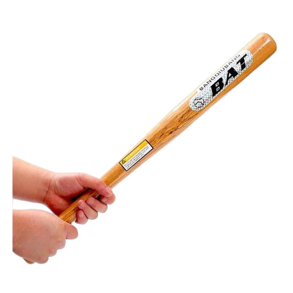 54cm Natural Solid Wooden Baseball Bat Hard Wood Softball Bat Car Home Outdoor Sports Self-Defense Professional Baseball Stick
