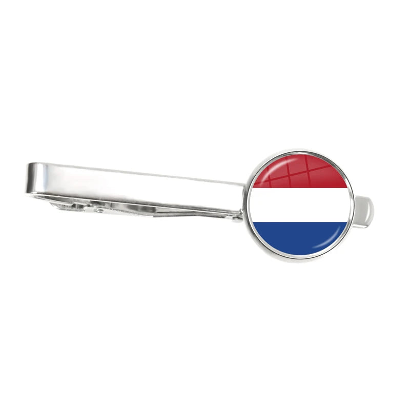 30 Countries National Flag Tie Clips Men Fashion Metal Necktie USA Flag Clip Pins Button Wedding Suit Accessories Wholesale