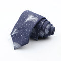 New Ties For Men Skinny Denim Blue Floral Leaf Print Neck Tie For Wedding Business Casual Neckties Suits Slim Neck Ties Gravatas