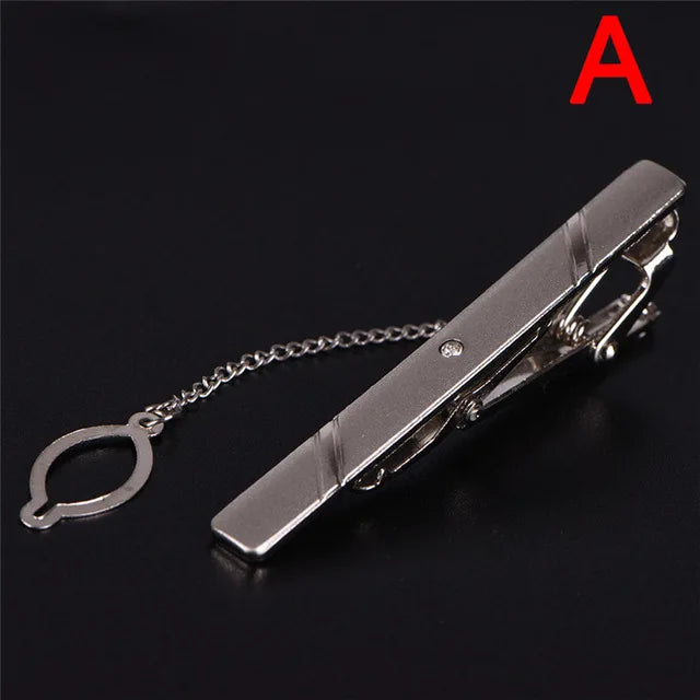 Brand New Metal Tie Clip For Men Wedding Necktie Tie Clasp Clip Gentleman Ties Bar Crystal Tie Pin For Men's Accessories Jewelry