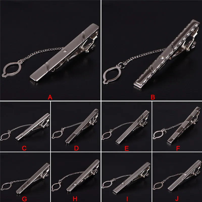 Brand New Metal Tie Clip For Men Wedding Necktie Tie Clasp Clip Gentleman Ties Bar Crystal Tie Pin For Men's Accessories Jewelry