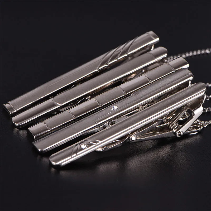 Brand New Metal Tie Clip For Men Wedding Necktie Tie Clasp Clip Gentleman Ties Bar Crystal Tie Pin For Men's Accessories Jewelry