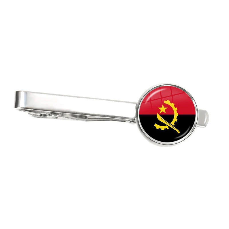 30 Countries National Flag Tie Clips Men Fashion Metal Necktie USA Flag Clip Pins Button Wedding Suit Accessories Wholesale