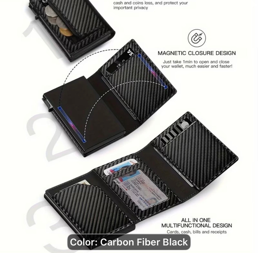 Men's Carbon Fiber Leather Wallet