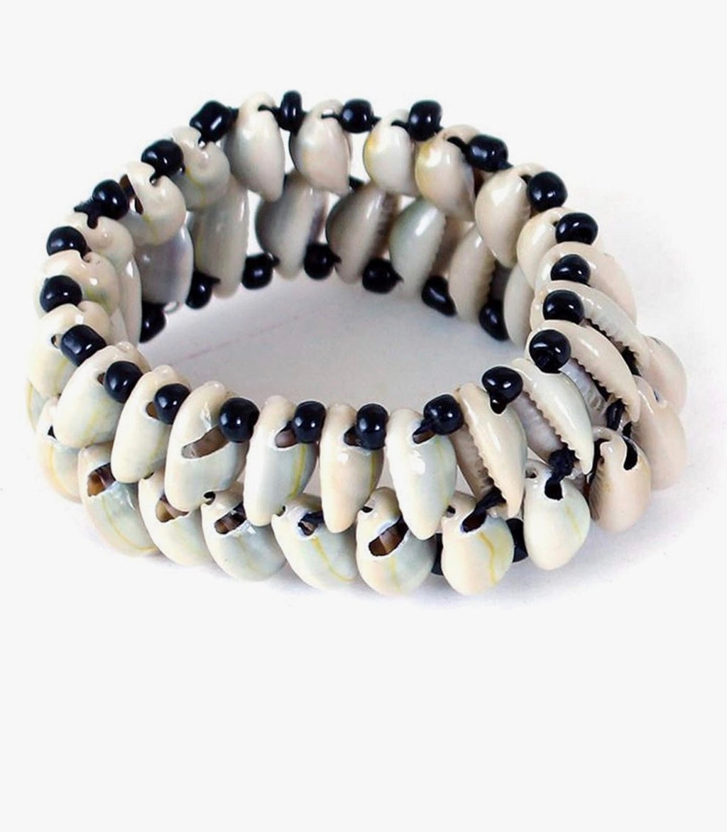 Double-Row Cowrie Shell Bracelet