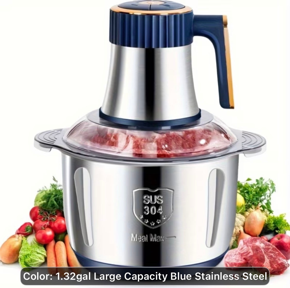 Stainless Steel Electric Meat Grinder & Food Processor