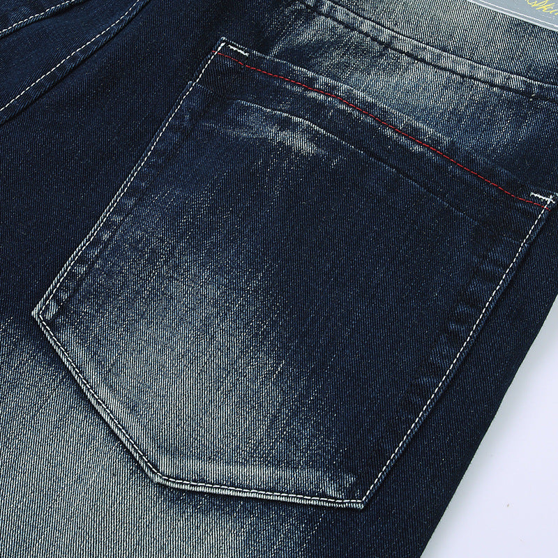 Deep Color Hip-hop Skateboard Pants Spring and Autumn New Arrival Washed Denim Pants Men's plus size Fat Man Loose Long Pants