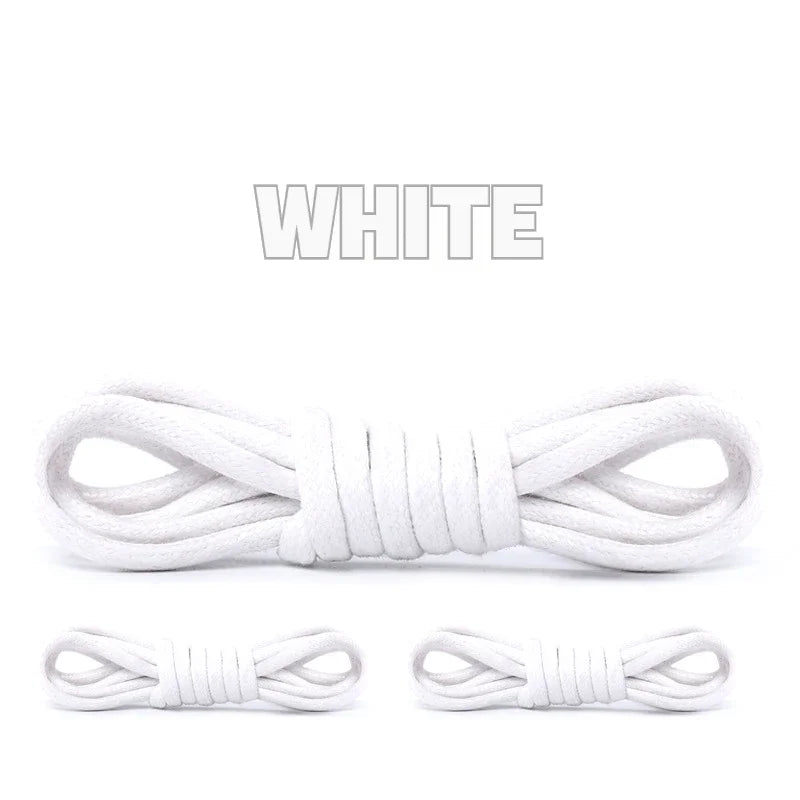 1Pair Cotton Waxed Shoelaces Round Rope Shoe laces Boots Laces for Shoes Waterproof Leather Shoelace 60/80/100/120/140/180cm