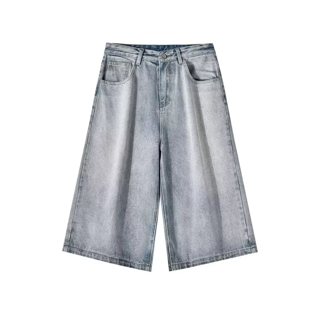 Wide-leg Seven-point Denim Shorts Men's 2025 Summer New High-end Fashion Brand Straight Casual Pants Man Jeans Y2k Clothes Baggy