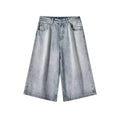 Wide-leg Seven-point Denim Shorts Men's 2025 Summer New High-end Fashion Brand Straight Casual Pants Man Jeans Y2k Clothes Baggy
