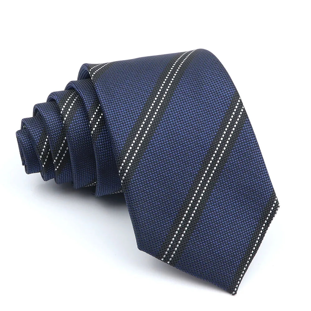 New Men's Casual 7CM Ties Classic Polyester Woven Party Neckties Fashion Burgundy Flower Man Neck Tie For Wedding Business Male